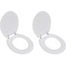 vidaXL Toilet Seats with Lids 2 pcs MDF White