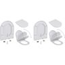 vidaXL Toilet Seats with Soft Close Lids 2 pcs Plastic White