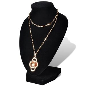 vidaXL Flannel Jewelry Holder Necklace Bust Black 9 x 8.5 x 15 cm 4 pcs