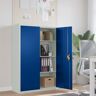 vidaXL Office Cabinet Metal 90x40x140 cm Grey and Blue