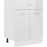 vidaXL Drawer Bottom Cabinet High Gloss White 60x46x81.5 cm Engineered Wood