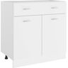 vidaXL Drawer Bottom Cabinet White 80x46x81.5 cm Engineered Wood