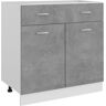 vidaXL Drawer Bottom Cabinet Concrete Grey 80x46x81.5 cm Engineered Wood