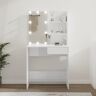 vidaXL Dressing Table with LED High Gloss White 74.5x40x141 cm