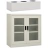 vidaXL Office Cabinet with Planter Box Light Grey 90x40x113 cm Steel