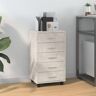 vidaXL Drawer Cabinet with Castors Concrete Grey Engineered Wood