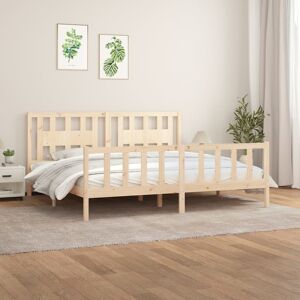 vidaXL Bed Frame with Headboard Solid Wood Pine 180x200 cm Super King Size
