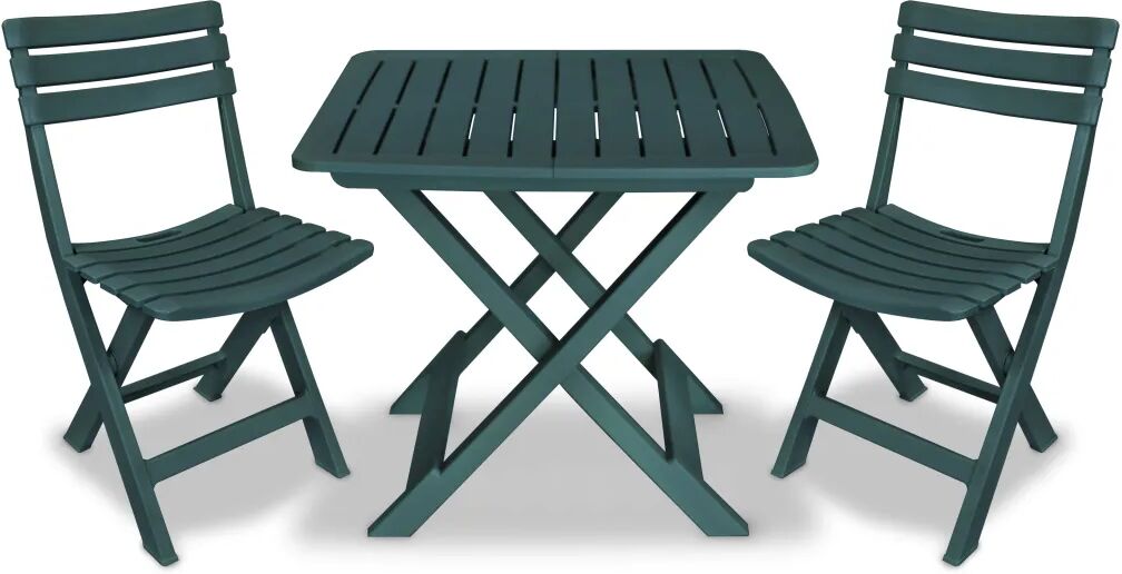 vidaXL 3 Piece Folding Bistro Set Plastic Green