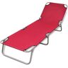 vidaXL Folding Sun Lounger Powder-coated Steel Red