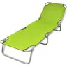 vidaXL Folding Sun Lounger Powder-coated Steel Apple Green