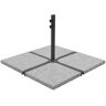 vidaXL Umbrella Weight Plates 4 pcs Grey Granite Square 100 kg