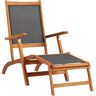 vidaXL Outdoor Deck Chair Solid Acacia Wood and Textilene