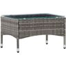 vidaXL Coffee Table Grey 60x40x36 cm Poly Rattan