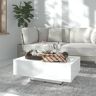 vidaXL Coffee Table High Gloss White 85x55x31 cm Engineered Wood