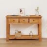 vidaXL Console Table 110x35x75 cm Solid Oak Wood