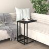 vidaXL Computer Side Table Black Marble 50x35x65 cm Tempered Glass