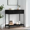 vidaXL Console Table Black 75x34.5x75 cm Engineered Wood