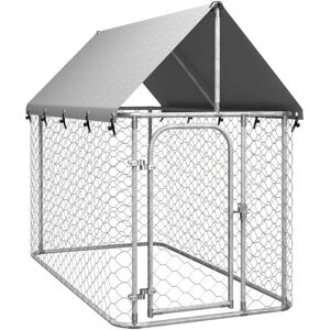 vidaXL Outdoor Dog Kennel with Roof 200x100x150 cm