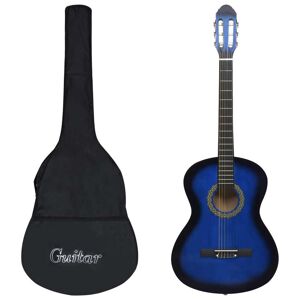 vidaXL Classical Guitar for Beginner with Bag Blue 4/4 39"