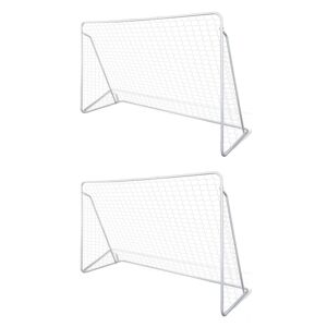 vidaXL Football Goal Nets Steel 2 pcs 240x90x150 cm