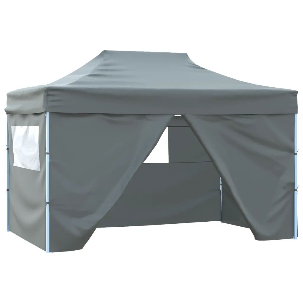 vidaXL Foldable Tent Pop-Up with 4 Side Walls 3x4.5 m Anthracite