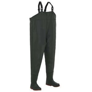 vidaXL Wading Pants with Boots Green Size 43