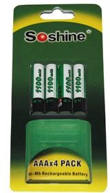 Siemens Soshine 4x AAA battery (1000 mAh, Rechargeable)