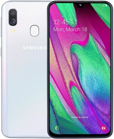 Refurbished: Samsung Galaxy A40 Dual Sim 64GB White, Unlocked C