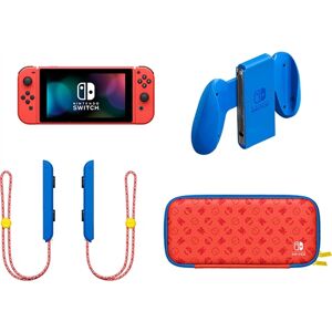 Refurbished: Switch Console, 32GB Mario Red Joy-Con W/Case, Grip & Straps, Discounted