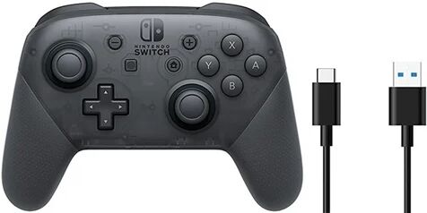 Refurbished: Nintendo Switch Pro Controller + USB C Cable, Black