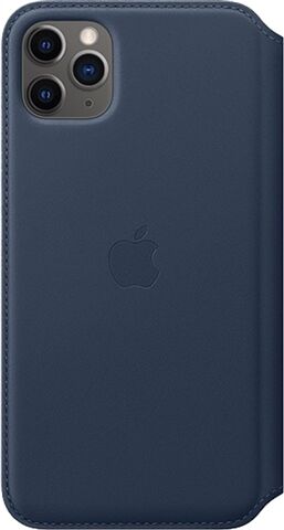 Refurbished: Apple iPhone 11 Pro Max Leather Folio - Deep Sea Blue