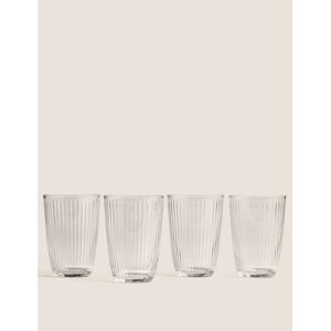 Marks & Spencer Set of 4 Textured Striped Tumblers - Clear