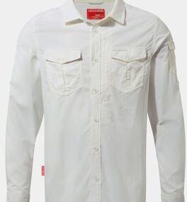 Craghoppers Mens NosiLife Adventure II Long Sleeved Shirt Optic White Size: (L)