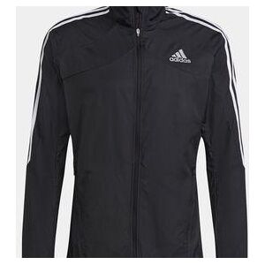 Adidas Mens Marathon 3-Stripes Jacket Black/Black Size: (L)