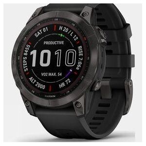 Garmin Fenix 7 Sapphire Solar Multisport GPS Watch Carbon Grey / Titanium Black Band Size: (One Size)