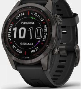 Garmin Fenix 7S Sapphire Solar Multisport GPS Watch Carbon Grey / Black Band Size: (One Size)