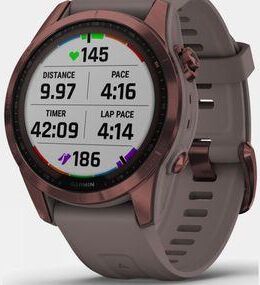 Garmin Fenix 7S Sapphire Solar Multisport GPS Watch Dark Bronze Titanium / Shale Grey Band Size: (One Size)