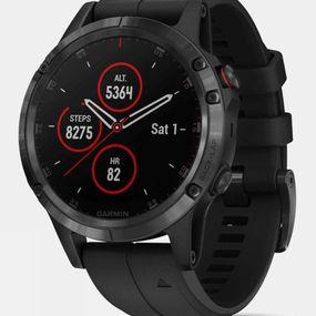 Garmin Fenix 5 Plus Sapphire Multisport GPS Watch Black with Black Band Size: (One Size)