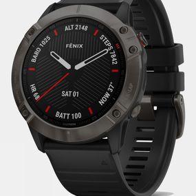 Garmin Fenix 6X Sapphire Multisport GPS Watch Carbon Grey DLC/Black Band Size: (One Size)