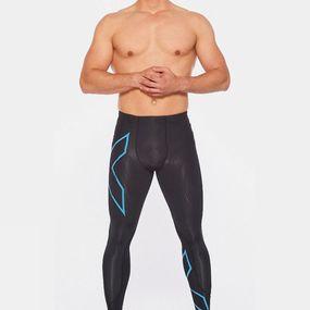 2XU Men's Light Speed Compression Tights Black/Aquamarine Reflective Size: (L)