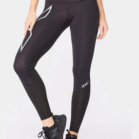 2XU Women's Aero Vent Mid-Rise Compression Tights Black/Silver Reflective Size: (L)