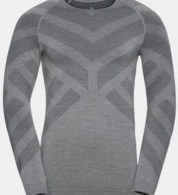 Odlo Mens Natural + Kinship Long Sleeve Crew Neck Grey Melange Size: (L)