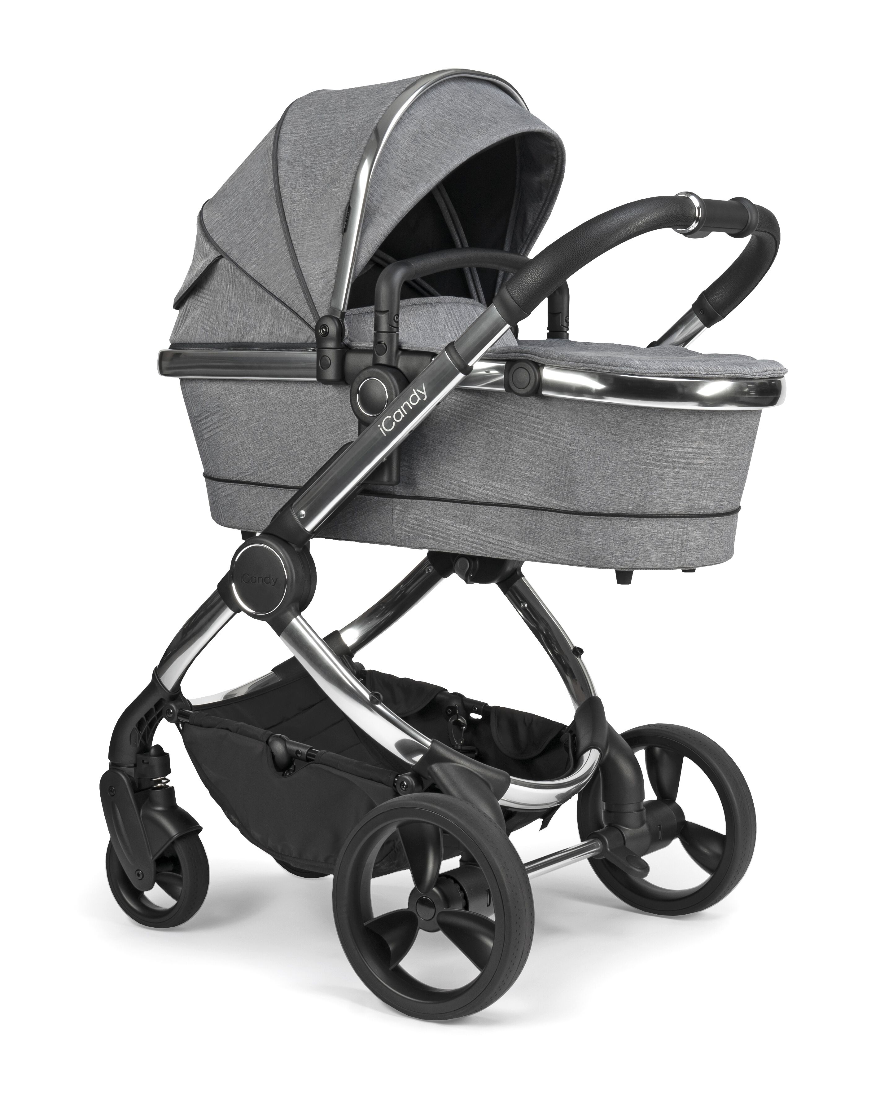 iCandy IC2218  Peach Pushchair and Carrycot - Chrome Light Grey Check