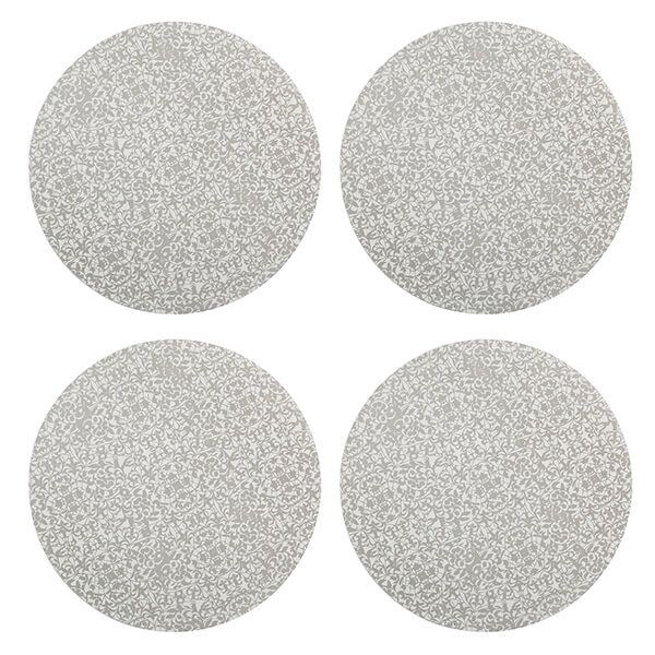 Denby 151012520 Monsoon Filigree Round Coaster X4 - Silver