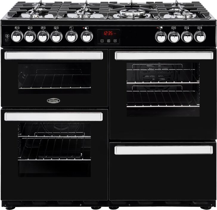 Belling Cookcentre 100DFTBLK 100cm Dual Fuel Range Cooker - Black