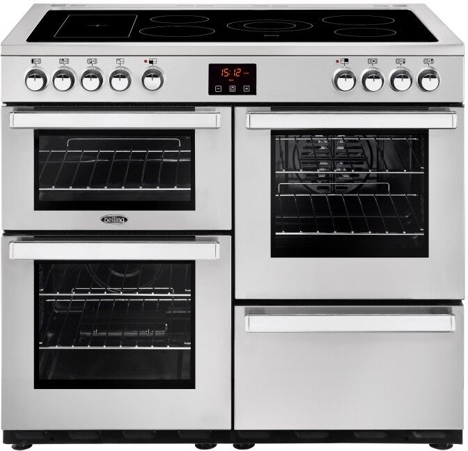 Belling Cookcentre 100EPROFSTA 100cm Electric Ceramic Range Cooker-Professional Stainless Steel