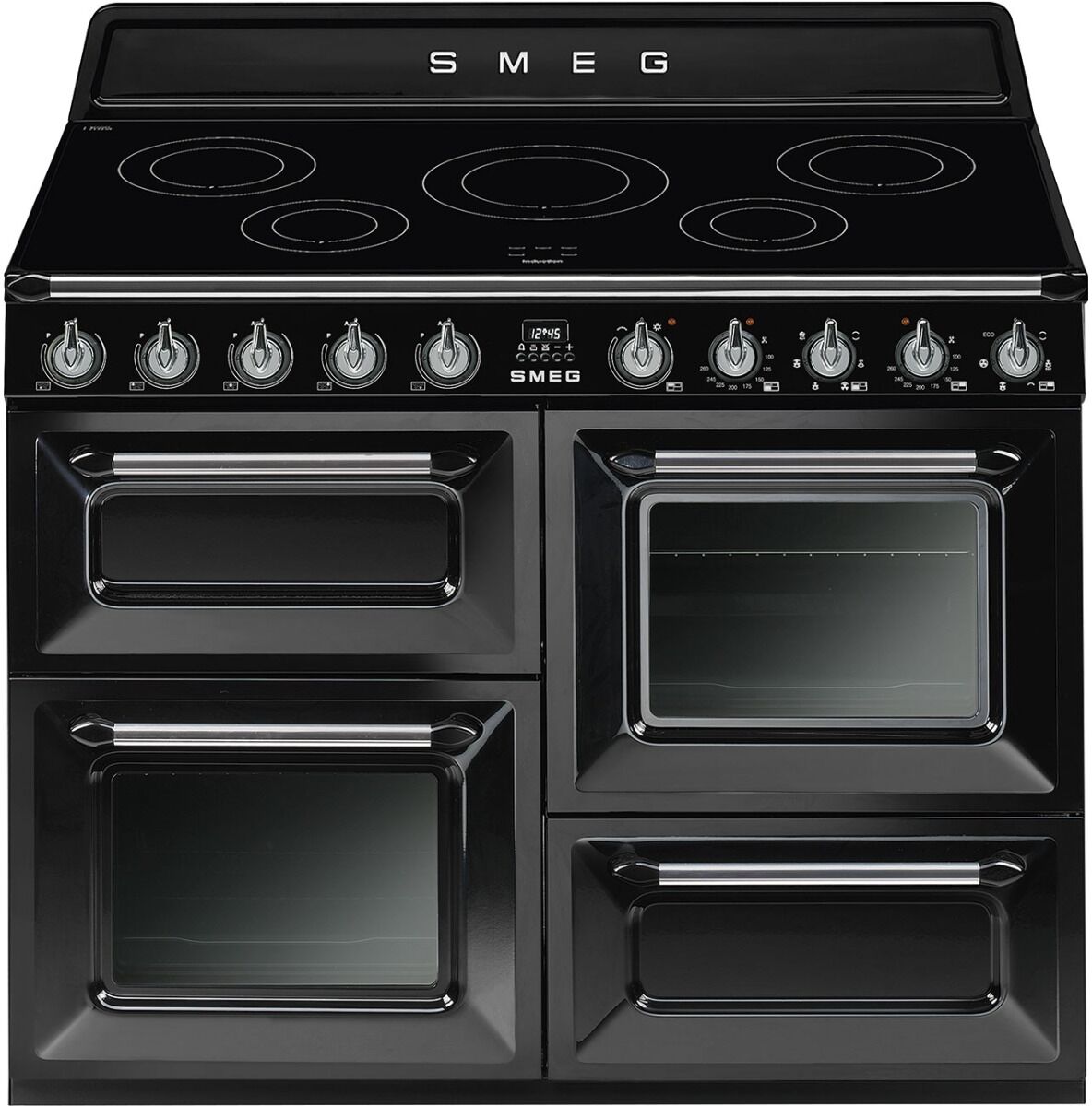 Smeg TR4110IBL 110cm Victoria Range Cooker with Induction Hob, Black