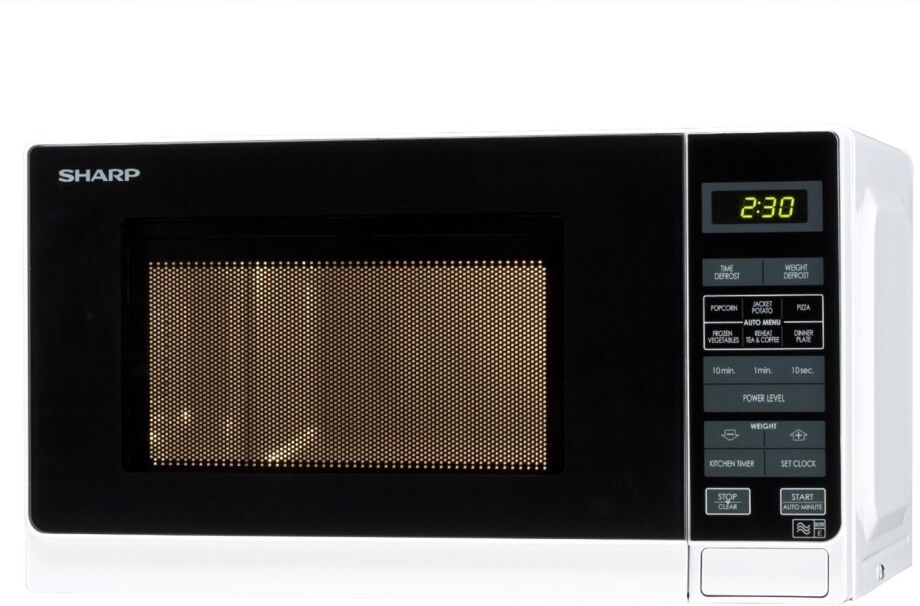 Sharp R272WM 20L 800W Freestanding Microwave in White