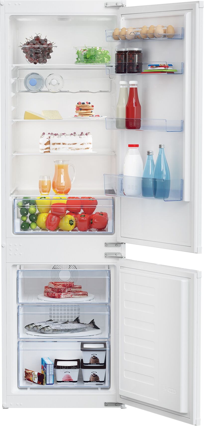 Beko BCFD373 Integrated Frost Free Combi Fridge Freezer