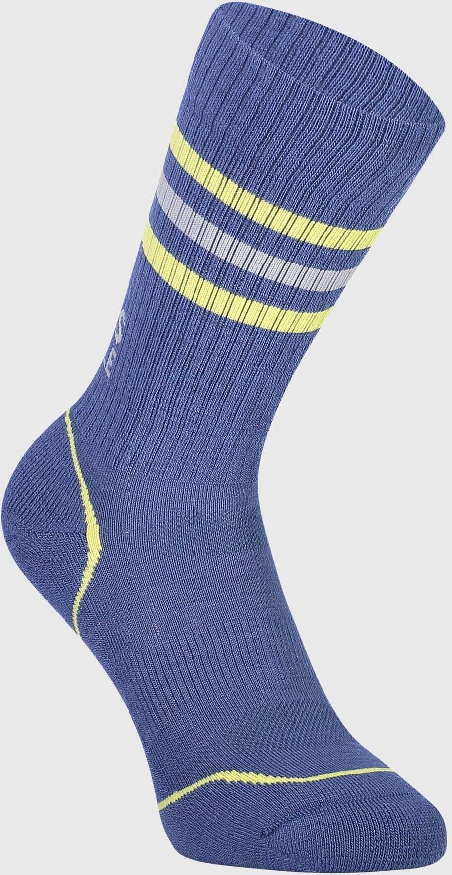 Mons Royale Unisex Signature Crew Sock - Merino Wool, Ink / Lemon / 38-40